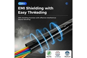 LPC Series EMI RFI Shielding Cable Sleeve | Anti-Interference Signal Protector with Grounding Wire