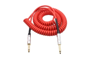 High-End OEM Metal Gold-Plated Double Straight Plug (Male Male) Guitar Bass Instrument Spring Cable PVC Foil Printable Logo