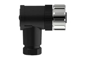 Label customized right angle 4 pin female M12 wireable connector with A coding metal lock PG7 cable gland