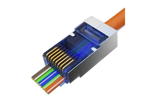 ZOERAX RJ45 Cat6 Pass Connector Assorted Colors Steel Contact EZ Crimp STP Modular Plug Solid Stranded Network Cable Connectors
