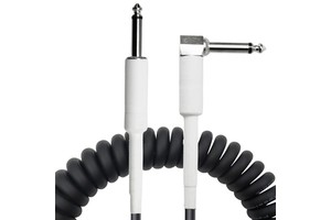 16.5 ft Curly Instrument Cable Coiled Guitar Cable 1/4 Inch Right Angle to Straight