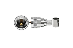 UHF Male PL259 Crimp Connector for LMR400 Cable, Solderless for HAM Radio & Shortwave Antenna Installation