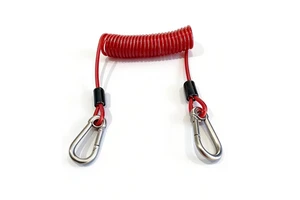 Manufacturer Elastic Coiled Spiral TPU Coated Red Tool Lanyard Spring Coil Wire Rope Safety Cable for Fishing Rod/Working