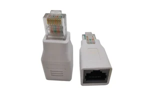 RJ45 Network Ethernet Connector Male to Female Cable Adapter cross Over Connection