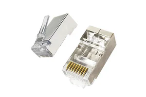 RJ 45 Socket Shielded Ethernet Network Cable STP FTP RJ45 Connector Cat 6 Cat6 8P8C Pass Through Modular Plug