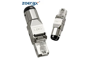 ZOERAX Tool-Free Alloy Shielded Ethernet RJ45 Connector Cat7 Modular Plug Network Field Termination FTP Easy Installation