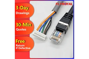 Custom Shielded Wiring RJ45 to 8Pin XH 2.54mm Patch Cord Wire Harness Assembly cat 5e 6a Ethernet Network Patch LAN Cable