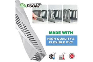 FSCAT Wiring Duct Cable Trunking Raceway 20X20MM Profile 2 Meter Length Multi Color Options Quick Shipping Sample Available