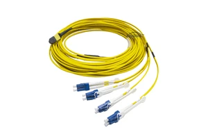MPO/MTP To LC Harness Cable SingleMode 8core MPO/MTP To 4 LC UPC Duplex 8 Fibers With Pull Push Tab