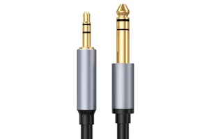 1m 3.3ft 3.5mm to 6.35mm Stereo Audio Cable 1/4 1/8 Audio Cable 3.5mm Male to Male for Microphone Guitar Amplifier & Speaker