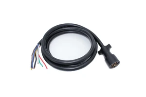 New 7 Way Black Copper Trailer Plug Cord Junction Box 8ft Weatherproof 7 Pin RV Blade Wiring Harness for Camper Towing 10-14AWG