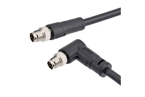 Industrial M8 Shielded Molded Straight Bend 3 4 5 Pin B Code Metal Port Waterproof Aviation Plug Wiring Harness