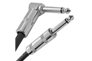Guitar Cable 1/4 Inch Coaxial PVC Right-Angle Instrument Cable-10 Foot (Yellow Brown) for Monitor/Microphone Use Customizable