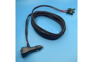 Factory Direct Wire Harness Braided Mesh Tube Cable Assembly Car Cigarette Lighter Plug with Switch Fuse to D3021Y Cable Harness
