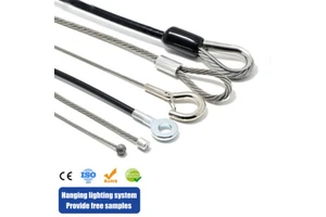 Manufacturer Custom PVC Coated Stainless Steel Wire Rope Assembly Safety Cable Wire Rope Sling With Loop