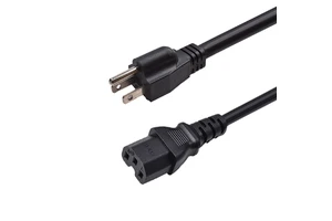 UL Certified SJT 3C 14AWG White Minimalist Design Power Cord With NEMA 5-15P Plug + C15 Connector