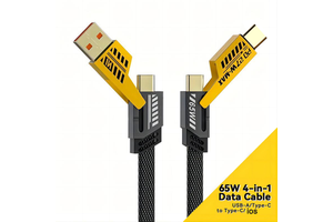 Nylon Braided Zinc Alloy Material Hot Selling High Quality Pd 27W to 65W 4 in 1 Usb Fast Charging Data Cable for Iphone