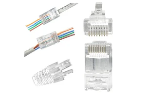 Ethernet Cable Rg45 Clamp Wire Cabl Conector RJ 45 Cat 6 Sftp Utp Plug Pass Through Pass Through RJ45 Connector CAT6