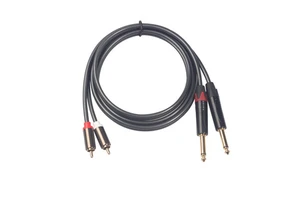 Double Lotus Professional 2RCA to 6.35mm Male Bare Copper Conductor Guitar/Microphone Professional Audio Cable 1.5m 3m 5m