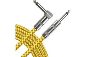 1/4inch 10ft 6.35mm Guitar/Bass Audio Cable Adaptor Balanced Stereo Amplifier with OFC Core CE/FCC Certified Gold