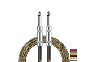 Manufacturer OEM Braided 6.35mm Guitar Cable Wire Cord Shielded Bass Music Instrument Cable for Electric Guitar