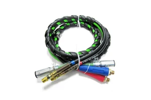 3 in 1 Air Brake Power Lines Hose Wrap 7 Way Electrical Cable Assembly with Handle Grip for Semi Truck Trailer Tractor