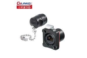 Cnlinko Ip68 Rj45 Ethernet Lan Connector Plug Socket Cat6 Stp Shield Outdoor Waterproof Rj45 Connector