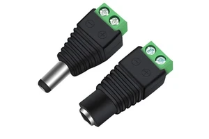 DC Socket Connector 2.1*5.5mm Female / Male Power Jack Adapter Plug Cable Connector