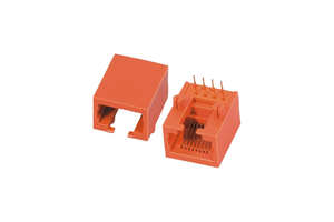 GLGNET RJ45 Ethernet Cat6 8-Port 8-Core EMI Shielded Gold-Plated Copper Alloy Contacts Through Hole Installation Tab Tape Reel