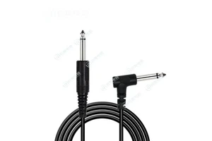 QIAO 1/4 Inch 6.35mm Audio Guitar Cable Male-Male Nickel Plated Connector (Black) for Musical Instruments