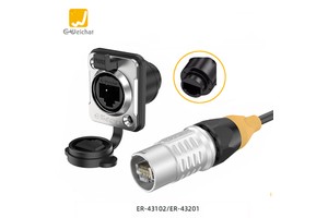 E-Weichat Outdoor IP67 Waterproof RJ45 Plug Socket Flange Mount Male Connector Signal Signal RJ45 Connector