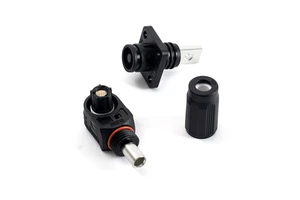 350A Black Large Current Single Core Energy Storage Connector Power Storage Through-Wall Battery Cable Connector