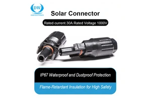 IP67 Waterproof 30A DC 1000V 2.5mm2 4mm2 6mm2 Solar Cable Connector For Solar Pv System