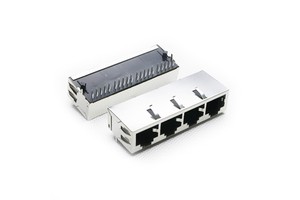Ethernet Connectors Waterproof RJ45 1*4 Conector Jack 2 Port Magnetic 8 Pin Connector