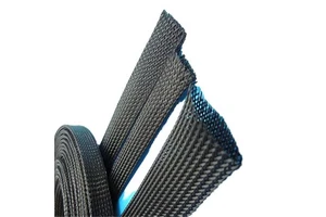 Black PET Expandable Flame Resistant Halogen Free Braided Cable Sleeve 10mm 220V Rated Mesh Sleeving for Wire Harness Protection