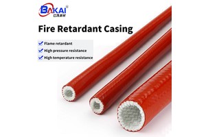 BAKAI Fireproof Casing Flame Retardant Insulation Fiberglass Jacketed Cable High Temperature Resistant Fiberglass Wire Harness