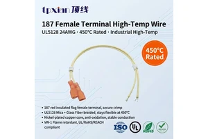 Custom 187-UL5128-24AWG High Temp Harness 187 Red Female Terminal Nickel Copper Wire for Oven Heating Instrument