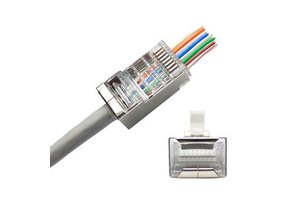 RJ 45 Socket Shielded Ethernet Network Cable STP FTP RJ45 Connector Cat5e Cat5 8P8C Pass Through Modular Plug