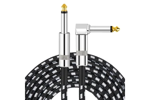 High Quality OFC 3M Braided Angel to Straight 6.35mm 1/4 Inch TS Jack Instrument Bass Pedal Patch Guitar Cable