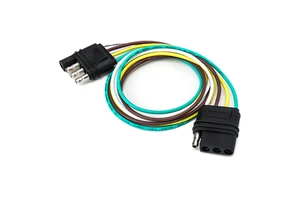 4 Way Flat Trailer Wiring Harness with Male & Female Plug and Cable | Factory Direct OEM Electrical Connector