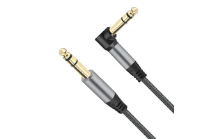 Factory Guitar Audio Instrument CableRight Angle Plug 1/4 Inch Jack Cable 10ft Braided 6.35mm Electric Guitar Cable