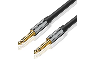 Bochara Guitar Instrument Cable 1/4 Inch 6.35mm TS to 6.35mm TS OFC Audio Cable Foil+Braided Shielded 2m 3m 5m 10m