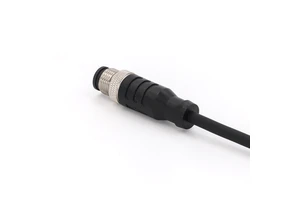KRONZ Pre-assembled M12 Connectors 3M Cable Unshielded Male Straight PVC Black Assembly 4 Pin Circular Connectors