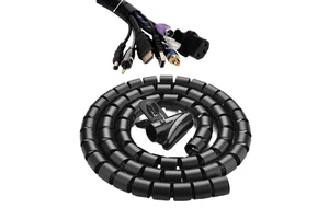 TONY Black/White PE Spiral Winding Cable Sleeve 8mm Coiled Tube Wrap Line RoHS Certified Halogen Free 220V 200 Cables
