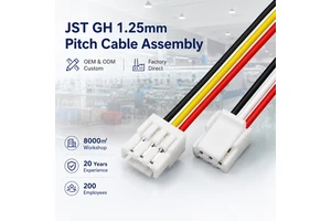 Custom JST GH 1.25mm 2-18Pin PVC/PBT/Rubber Adapter Connector Cable Assembly Wire Harness for Home Appliances Machines OEM