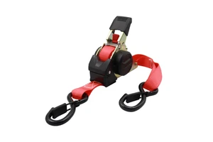 1" X 10' Retractable Polyester Ratchet Straps BS 1600 LBS Autoretract Tie Downs Heavy Duty 25mm S-Hook With Padded Handles