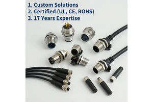HYF M8 3 4 5 6 8 Pin A-code Overmolded Male Female Aviation Quick Wire Connectors Waterproof IP67 PVC/PUR Power Cable