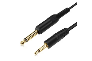 Professional Audio Jack Low Noise Guitar Cable 6.35 mm Male to Male Mono Plug to 3.5 mm Mono Headphone Jack Cable