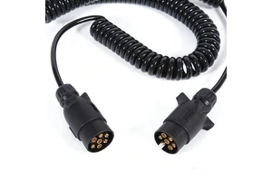 New Waterproof 7 Pin Extension Spiral Trailer Truck Cable 12V-24V SAEJ1128 Standard