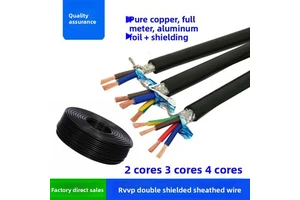 Pure Copper RVVP2 3/4 Core 0.15-0.75mm Plastic Insulation PVC Jacket Shielded RS485 Signal Control Line